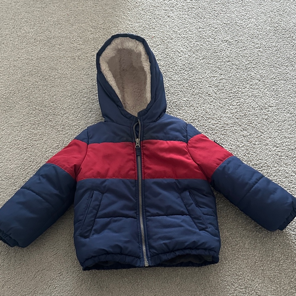 OshKosh B'gosh Blue and Red Kids Puffer Jacket